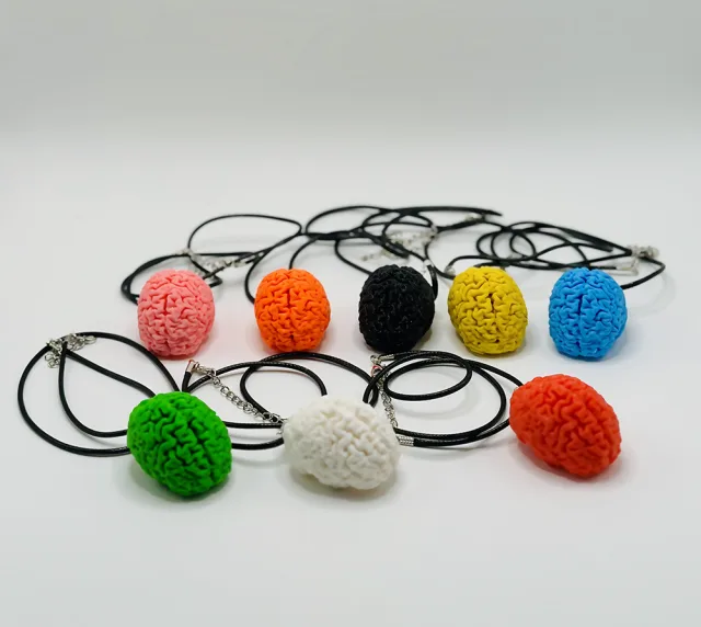 Mini brain with pendant loop or necklace
