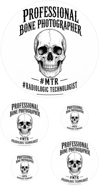 „Professional Bone Photographer“ MTR-Sticker – Totenkopf-Radiologie-Motiv